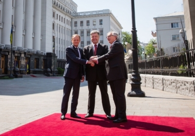 Дональд Туск, Петро Порошенко, Жан-Клод Юнкер. Фото: president.gov.ua