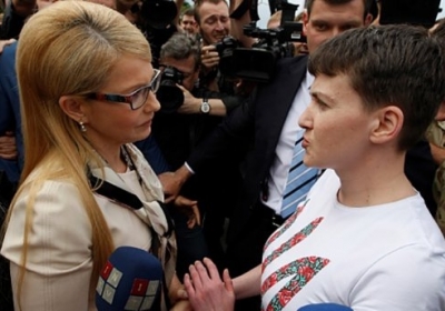 Юлія Тимошенко і Надія Савченко. Фото: 24tv.ua