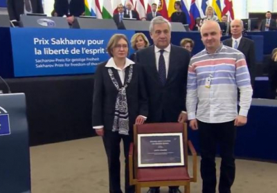 Сестра Олега Сенцова получила за него премию Сахарова в Европарламенте
