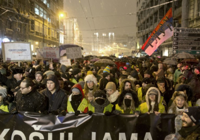 Під час протестів у Сербії сталися сутички
