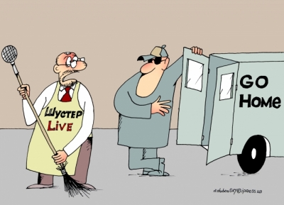 Карикатура дня: Савіку Шустеру натякають, що час забиратися геть  
