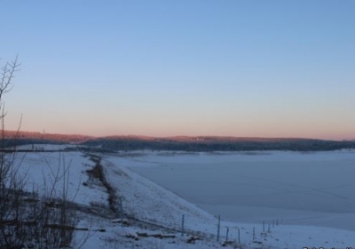 В Крыму замерзло Симферопольское водохранилище