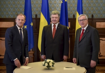 Дональд Туск, Петро Порошенко, Жан-Клод Юнкер. Фото: president.gov.ua