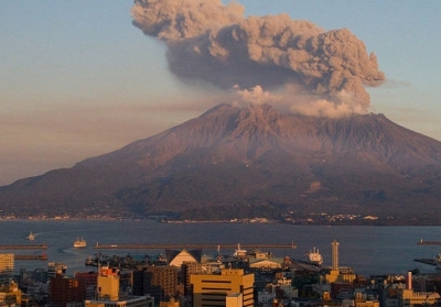Вулкан Сакурадзіма. Фото: AFP.