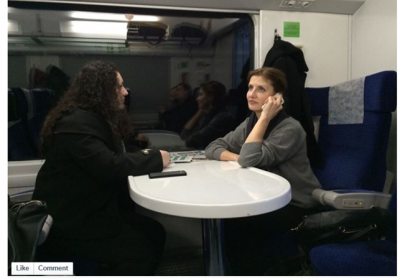 Фотографию жены Порошенко в поезде опубликовал в Facebook бот