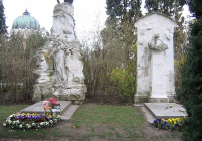 Могили Штрауса та Брамса, Віденський цвинтар. Фото: traytableslocked.com