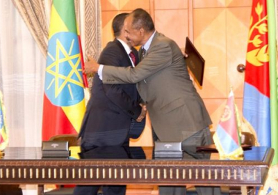 Премьер Эфиопии Абый Ахмед (слева) и президент Эритреи Исайяс Афеворк. Фото: HAWELTI