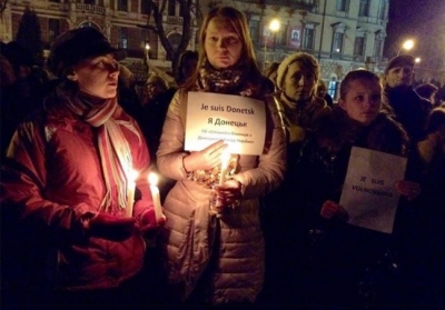 У Києві і Львові вшанували загиблих у трагедії під Волновахою