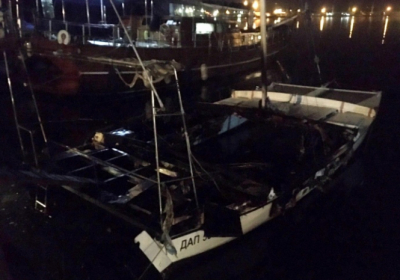 Под Одессой горела яхта местного депутата