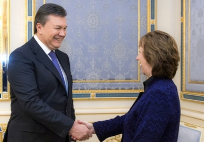Віктор Янукович, Кетрін Ештон. Фото: AFP